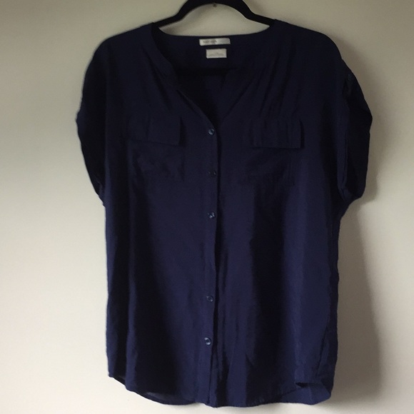 Van Heusen sleeveless Navy Blouse sz L - Picture 1 of 8